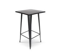 Table Noire Haute carrée 60x60cm Mange Debout Style Industriel en métal modèle Factory loft