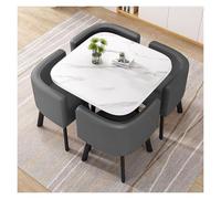 Table de bar moderne 5 pièces avec 4 tabourets - Table de conférence ronde haute capacité de poids parfaite pour les cafés, les bureaux et les salons.