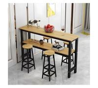 Table de bar moderne à 2 étages avec chaises pour cuisine/salon/studio - Design gain de place - Noir/noyer - 120 x 30 x 100 cm