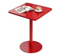 Table de bar moderne Tables de salle à manger carrées - Petite table d'appoint avec base en métal, tables de collation pour salon, chambre à coucher, balcon, bord de piscine(rouge,70x70x73cm)