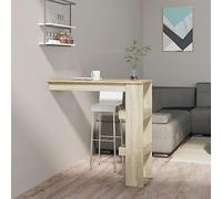 Table de bar murale en chêne Sonoma 102 x 45 x 103,5 cm, table mange-debout moderne pour cuisine, salle à manger, taille compacte, stable