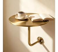 Table de Bar Murale Ronde Blanche, Mange Debout Flottant en Forme de L