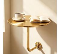 Table de Bar Murale Ronde Blanche, Mange Debout Flottant en Forme de L
