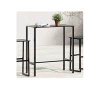 vidaXL Table de bar 100×50×110 cm Acier enduit de poudre Noir