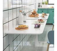 Table de bar pliable murale pour petit déjeuner, peu encombrante, bureau flottant, bureau à domicile, garage, balcon - poste de travail élégant et fonctionnel