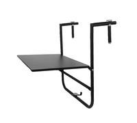 Table de bar pliable réglable pour balcon - Économie d'espace - Pour terrasse, jardin et promenades - Installation facile et utilisation polyvalente - Noir