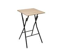 Table de bar pliante en métal coloris naturel - L.60 x l.60 x H.103 cm --