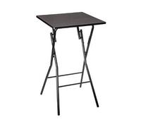Table de bar pliante en métal coloris noir - L.60 x l.60 x H.103 cm --
