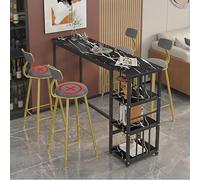 Table de bar pour 2 à 4 grandes tables de cuisine avec 3 étagères de rangement, dessus facile à nettoyer et pieds robustes, parfait pour les petits espaces, les appartements et les salles à manger