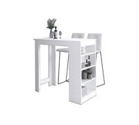 AKORD Table de bar pour le tabouret blanche 115 cm couleur blanc mat - 115x50x103 cm