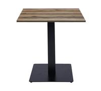 Table de bar pub restaurant carrée 70x70 cm avec plateau stratifié Noyer H 75