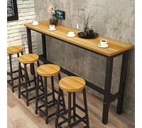 Table de bar rectangulaire en bois avec design moderne, table console canapé, table de salle à manger pour petit déjeuner, table basse pour balcon, balustrade, table uniquement (140 cm de long