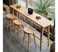 Table de Bar rectangulaire en Bois Massif à Bords naturels - Table à Manger idéale pour Les Petits espaces, Pubs, terrasses et Cuisines - Table élégante pour Le Petit-déjeuner et Le café (14