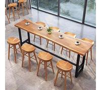 Table de bar rectangulaire en bois massif avec repose-pieds, design rustique pour salle à manger à hauteur de comptoir, idéale pour la maison, le bar et la salle à manger