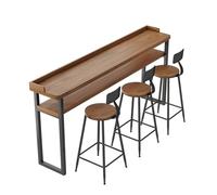 Table de bar rectangulaire industrielle avec bords vivants pour la maison, le balcon, table haute contre le mur, convient pour le salon, le restaurant, le bar, 100 x 40 x 105 cm