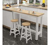 Table de bar rectangulaire industrielle, comptoir de pub moderne en bois, hauteur de salle à manger pour petit espace, cuisine, côté fenêtre