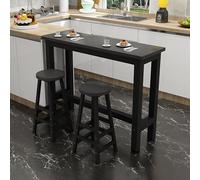 Table de bar rectangulaire industrielle, comptoir de pub moderne en bois, hauteur de salle à manger pour petit espace, cuisine, côté fenêtre