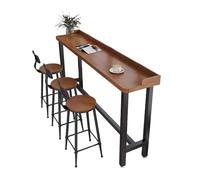 Table de Bar Rectangulaire Moderne,Ensemble Table et Chaises de Bar,Table de Bistrot Étroite avec Repose-Pieds,pour Bureaux Garde-Manger.(160x40x105cm)