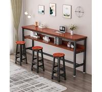 Table de bar rectangulaire pour cuisine et salon, table haute pour petit déjeuner, cadre en métal, design peu encombrant, parfait pour les petites surfaces