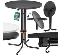 Casaria® Mange Debout Haute Polyvalente, Table de Jardin Design Bar Salon, Table A Manger Conviviale Terrasse Balcon, Tabouret Bar Compatible, Plateau Rond MDF Pliable 70 Cm Gris