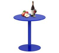 Table De Bar Ronde, avec Poteau Détachable Et Base en Métal, Haute Table De Pub pour 2, pour Le Cocktail De Cuisine À La Maison, Assemblage Facile-Klein Blue||40.5x62 cm