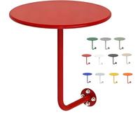 Table De Bar Ronde avec Support Mural, Bureau Flottant Petite Table D'appoint en Forme De L, Table Basse Ronde pour Cocktails, Pubs, Bureaux, Desserts, Salons(Red,11.8in/30cm)