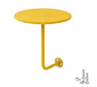 Table De Bar Ronde avec Support Mural, Bureau Flottant Petite Table D'appoint en Forme De L, Table Basse Ronde pour Cocktails, Pubs, Bureaux, Desserts, Salles D'attente Et Salons(Jaune,35cm)