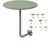 Table De Bar Ronde avec Support Mural, Bureau Flottant Petite Table D'appoint en Forme De L, Table Basse Ronde pour Cocktails, Pubs, Bureaux, Desserts, Salons(Light Green,15.7in/40cm)