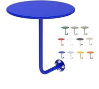 Table De Bar Ronde avec Support Mural, Bureau Flottant Petite Table D'appoint en Forme De L, Table Basse Ronde pour Cocktails, Pubs, Bureaux, Desserts, Salons(Blue,19.7in/50cm)