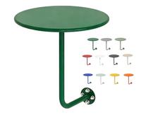 Table De Bar Ronde avec Support Mural, Bureau Flottant Petite Table D'appoint en Forme De L, Table Basse Ronde pour Cocktails, Pubs, Bureaux, Desserts, Salons(Green,13.8in/35cm)