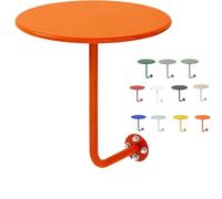 Table De Bar Ronde avec Support Mural, Bureau Flottant Petite Table D'appoint en Forme De L, Table Basse Ronde pour Cocktails, Pubs, Bureaux, Desserts, Salons(Orange,13.8in/35cm)