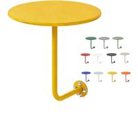 Table De Bar Ronde avec Support Mural, Bureau Flottant Petite Table D'appoint en Forme De L, Table Basse Ronde pour Cocktails, Pubs, Bureaux, Desserts, Salons(Yellow,15.7in/40cm)