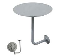 Table De Bar Ronde avec Support Mural en L,Bureau Flottant Robuste, 30-50cm Petite Table D'appoint, table Basse Ronde pour intérieur/extérieur, Café, Pubs, Capacité de Charge 25kg(Gray,35cm)