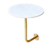 Table de Bar Ronde avec Support Mural, Table Basse en Forme de L 30 35 40cm | Bureau Flottant Mural Moderne Robuste, Petite Tables d'Appoint Gain de Place, pour Cuisine Salle à Manger et Bureau