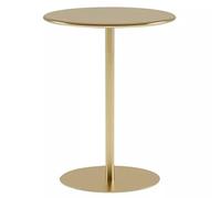 Table de bar ronde dorée - Table de cocktail bistrot en métal avec base, tables de station basse pour petite surface, maison, îlot de cuisine et comptoir de bar (48 x 62 cm)