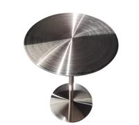Table de bar ronde en acier inoxydable pour cocktail, pub, café, salon de thé, salle à manger, salle à manger, table de cuisine moderne argentée
