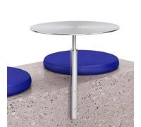 Table de Bar Ronde en Acier Inoxydable, Table de Bar Murale pour Cocktails, bistrot, Salle à Manger Moderne, Petit Bureau Mural avec Pieds en métal pour café, Bureau, Maison, Cuisine, Tube c