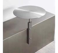 Table de Bar Ronde en Acier Inoxydable, Table Murale for Cocktails, bistrot, Bureau Salle à Manger Moderne, Petit Mural avec Pieds métal(Silver a,35 * 45cm/13.8 * 17.7in)