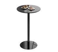 Table de Bar Ronde en métal Noir - Hauteur de comptoir élevée pour Une Utilisation intérieure/extérieure - Idéale comme Table de pub, de Cuisine ou de Service de Desserts