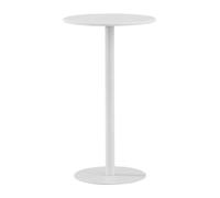 Table de bar ronde en métal pour cuisine et salle à manger, table de bistrot pour cocktails, salon, table d'appoint pour café et boissons, blanc, 101,6 cm de hauteur