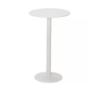 Table de bar ronde haute avec cadre en métal - Table de bistrot noire pour cocktail, petit déjeuner, cuisine, comptoir - Table circulaire blanche - 48 x 48 x 72 cm