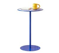 Table de bar ronde haute - Table de cocktail élégante pour pub et salle à manger, table de nuit bleue pour canapé, café, thé et collation, parfaite pour les petits espaces
