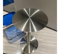 Table de bar ronde intérieure/extérieure en acier inoxydable, table de bar haute industrielle, plateau haut facile à nettoyer pour patio, terrasse, bar, pub, café, thé, salle à manger(60x60x95cm)