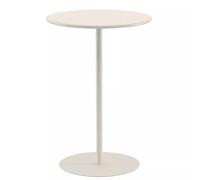 Table de bar ronde moderne d'extérieur avec base en métal, idéale comme table de cocktail, de bistrot ou table de salle à manger de cuisine | Beige (40 x 62 cm)