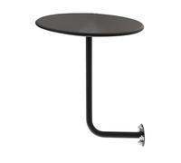Table de Bar Ronde Murale Noire - Surface de Table Cocktail avec Pied en L for Coins Petit-déjeuner, réunions Autour d'un café et canapés - Décoration de bistrot Polyvalente