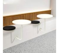 Table De Bar Ronde Murale, Petite Bureau D'appoint Flottant en Forme L, Basse Gain Place for Magasin Thé Au Lait, Café, Fast-Food(Blanc,35cm)