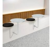 Table De Bar Ronde Murale, Petite Bureau D'appoint Flottant en Forme L, Basse Gain Place for Magasin Thé Au Lait, Café, Fast-Food(Bleu,40cm)