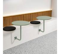 Table De Bar Ronde Murale, Petite Bureau D'appoint Flottant en Forme L, Basse Gain Place for Magasin Thé Au Lait, Café, Fast-Food(Vert Clair,40cm)