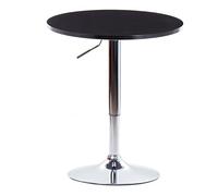 Table de bar ronde réglable avec pivot et base en acier réglable en hauteur pour la maison, la cuisine, la salle à manger, table de bar en panneau MDF noir