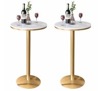 Table de Bar Ronde Set de 2, 55CM Dessus pour Bar à Cocktails Pub Café Thé Dîner Bistro Table extérieure (105CM H)